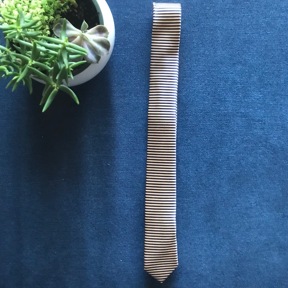 Aldo Gold and Blue Skinny Tie